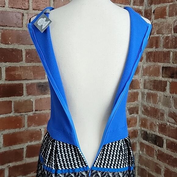 Anthropologie Girls From Savoy Blue Merino Wool Knit Pattern Tank Dress Women S - Picture 9 of 16